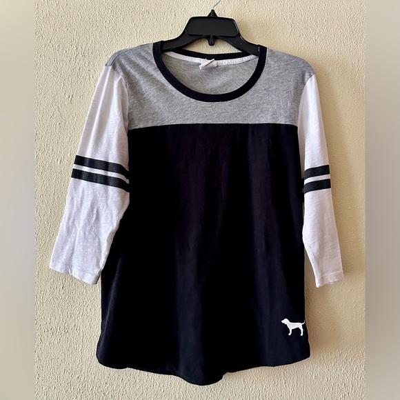 PINK Victoria's Secret Tops - PINK Victoria's Secret 3/4 Sleeve Colorblock Top